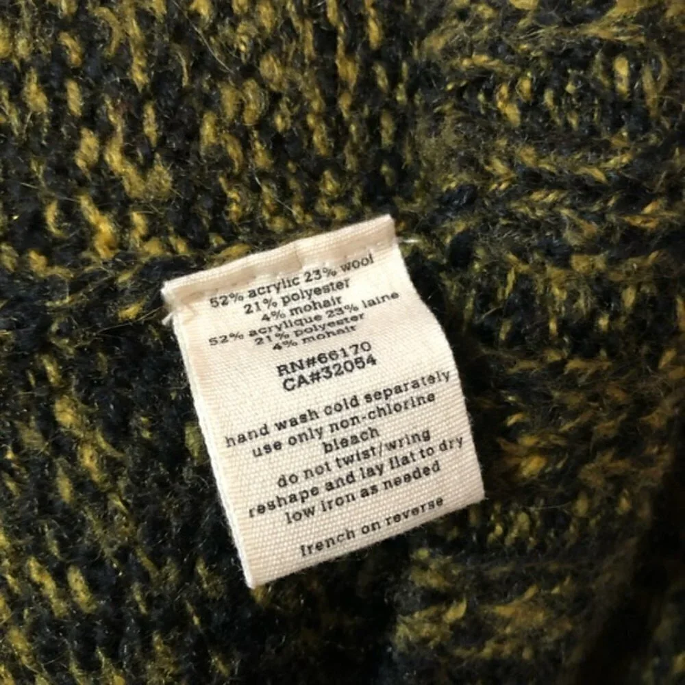 UO | Silence + Noise V-Neck Wool Blend Marled Knit Chunky Pullover Sweater Sz M